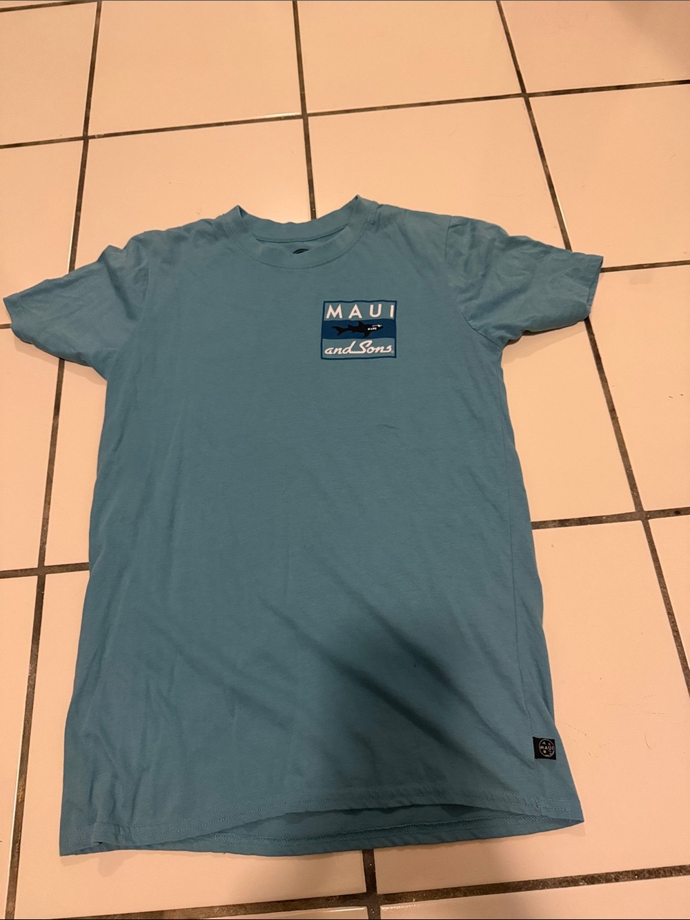Maui and Sons Teal Blue Logo Pocket Tee